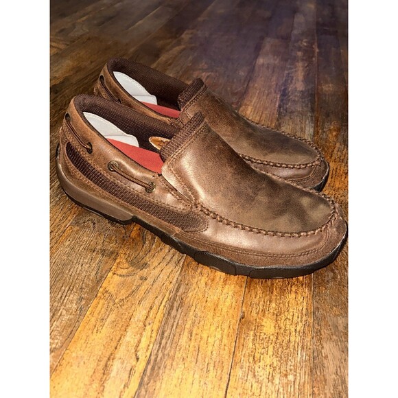 Twisted X Casual Shoes Mens Loafer Driving Mocs Slip On Brown 8.5